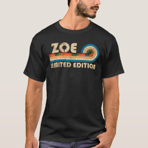 T-shirt ZOE Nom Personnalisé Funny Retro Vintage Anniversa