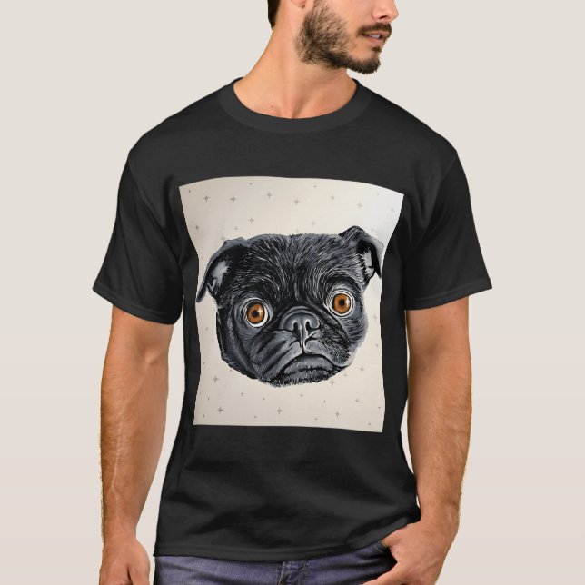 T-shirt Zoey le Pug brillant (Devant)