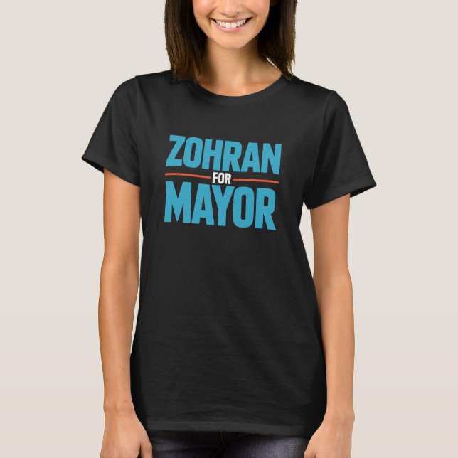 T-shirt Zohran for Mayor Bold Blue Red Political (Devant)