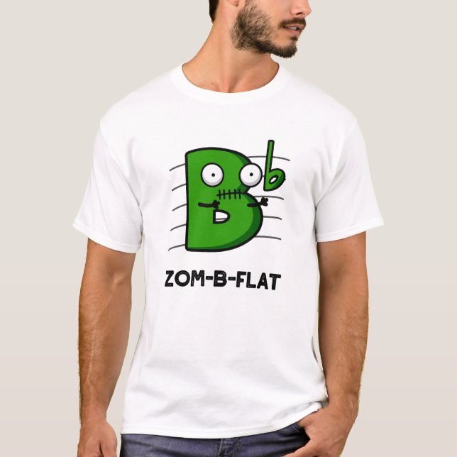 T-shirt Zom-B-Flat Drôle Halloween Zombie Musique Pun (Devant)