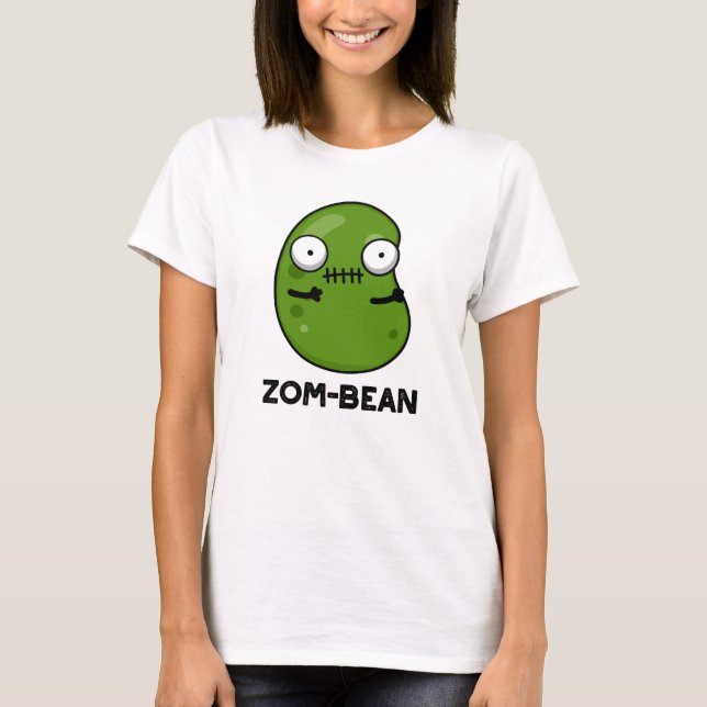 T-shirt Zom-bean Drôle Halloween Zombie Bean Pun (Devant)
