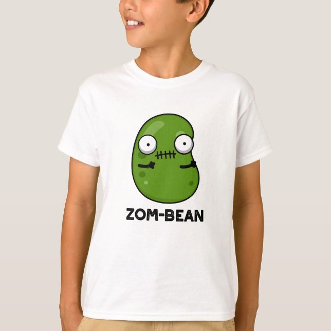 T-shirt Zom-bean Drôle Halloween Zombie Bean Pun (Devant)