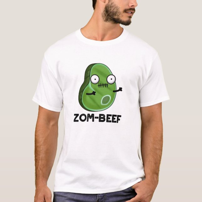 T-shirt Zom-beef drôle Halloween Zombie Pun de viande Zomb (Devant)