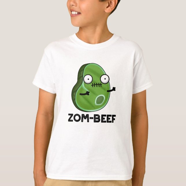 T-shirt Zom-beef drôle Halloween Zombie Pun de viande Zomb (Devant)