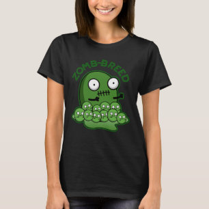 T-shirt Zom-breed Funny Zombie Breed Pun Dark BG