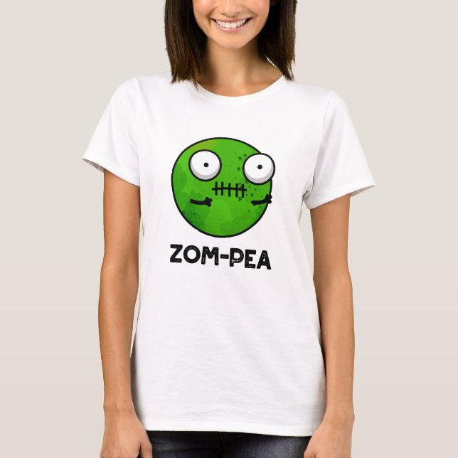 T-shirt Zom-pea Drôle Halloween Zombie Pea Pun (Devant)