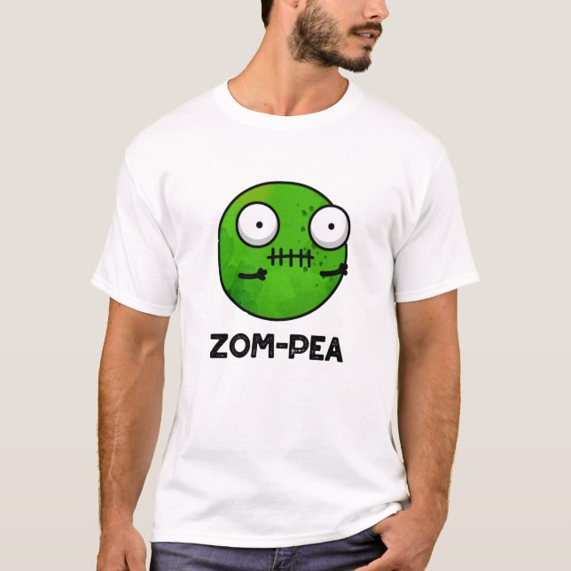 T-shirt Zom-pea Drôle Halloween Zombie Pea Pun (Devant)