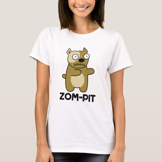 T-shirt Zom-pit Funny Halloween Zombie Pit Bull Pun (Devant)