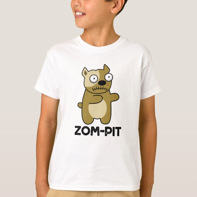 T-shirt Zom-pit Funny Halloween Zombie Pit Bull Pun (Devant)