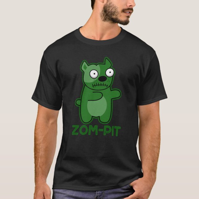 T-shirt Zom pit Funny Halloween Zombie Pun foncé BG (Devant)