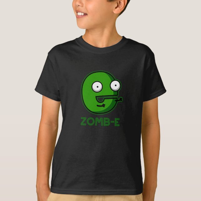 T-shirt Zomb-E Drôle Halloween Zombie Alphabet Pun (Devant)