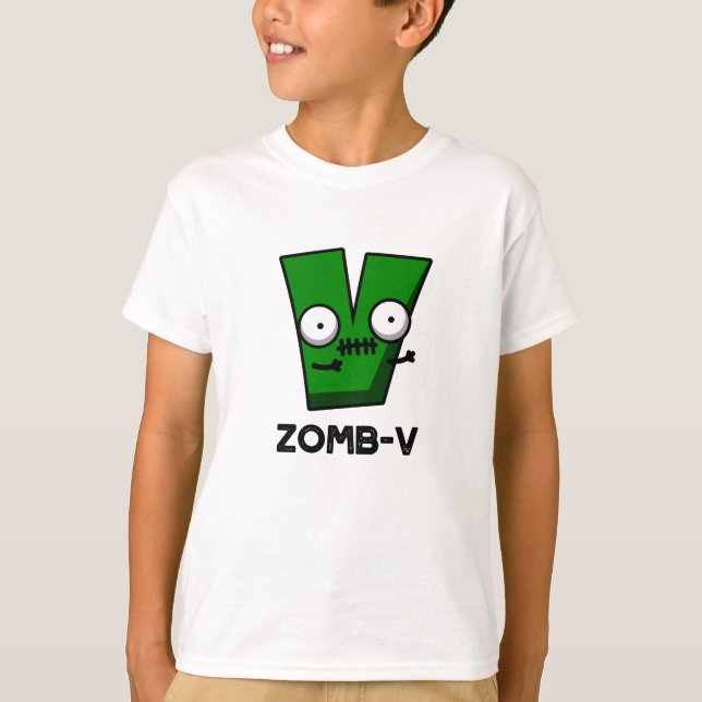 T-shirt Zomb-V Drôle Halloween Zombie Alphabet V Pun (Devant)