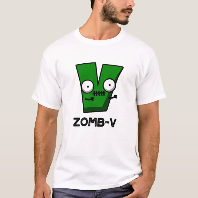 T-shirt Zomb-V Drôle Halloween Zombie Alphabet V Pun (Devant)