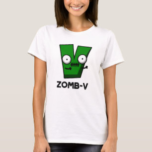 T-shirt Zomb-V Drôle Halloween Zombie Alphabet V Pun