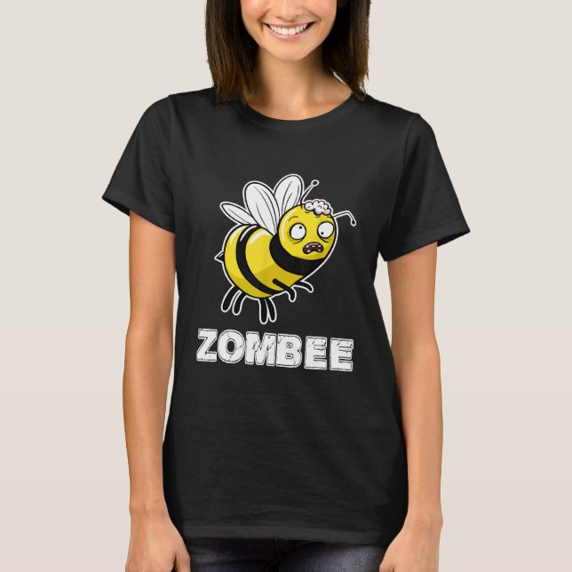 T-shirt Zombee Pun Halloween Abeille Zombie (Devant)