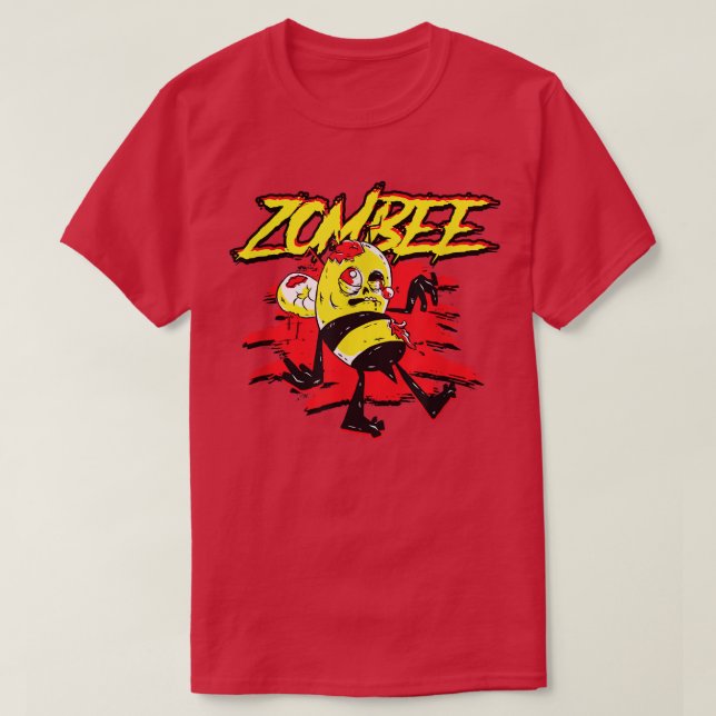 T-shirt Zombee Zombie Bee Halloween pour Beekeper Jaune B (Design devant)