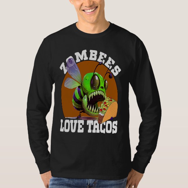 T-shirt Zombees Love Tacos Zombee Zombie Bee (Devant)
