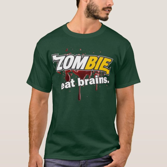 T-shirt Zombi - mangez les cerveaux (Devant)