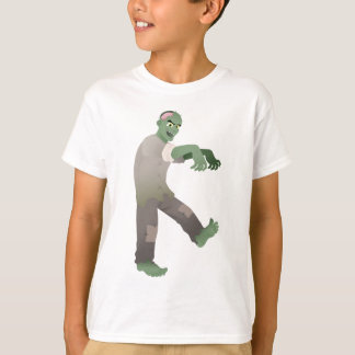 T-shirt Zombi vert marchant lentement avec des bras dans