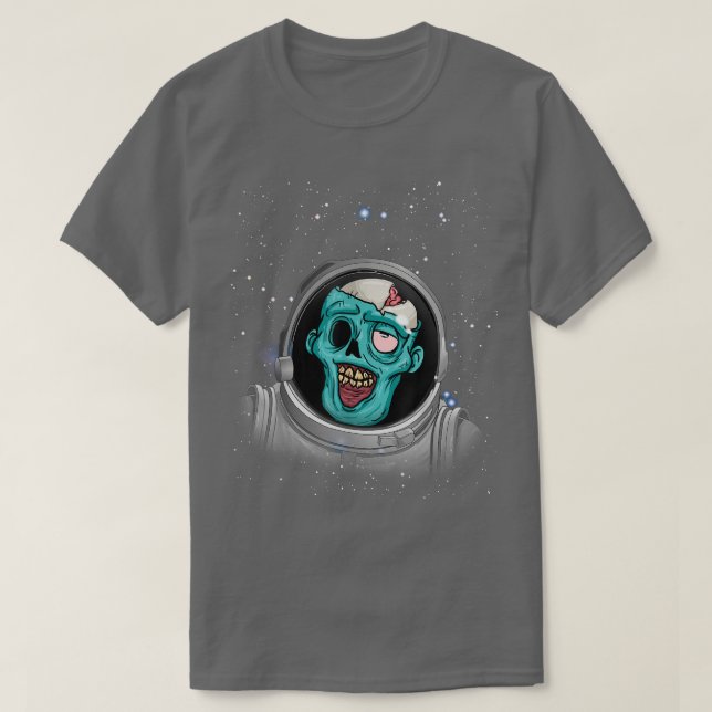 T-shirt Zombie Apocalypse Astronaut Espace Halloween Zombi (Design devant)