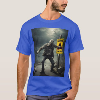 T-shirt Zombie Apocalypse Sign Horror Movie Style