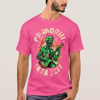 T-shirt Zombie Art Horror Comic Guitare Psychobilly Freako