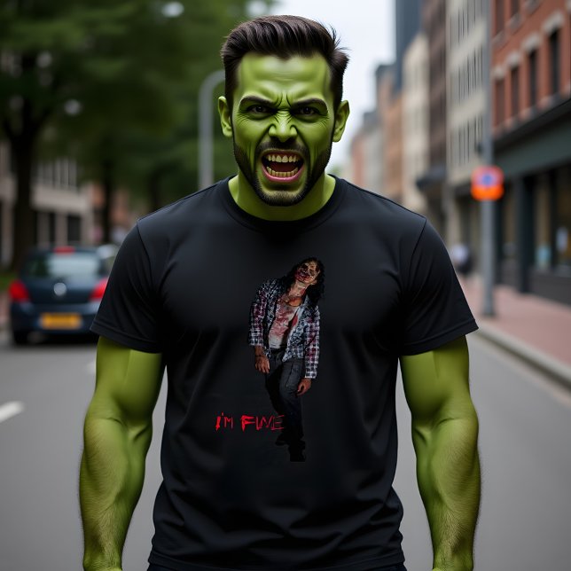T-shirt Zombie avec citation "Je vais bien" (Créateur téléchargé)