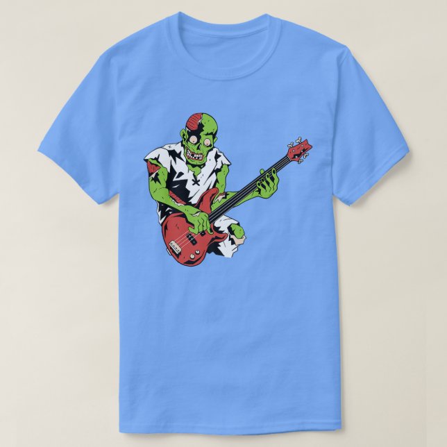 T-shirt Zombie Basse Guitare Lazy Halloween Costume Musiqu (Design devant)