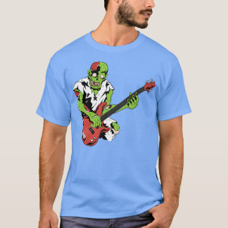 T-shirt Zombie Basse Guitare Lazy Halloween Costume Musiqu
