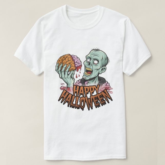 T-shirt Zombie : Bonne Halloween (Design devant)