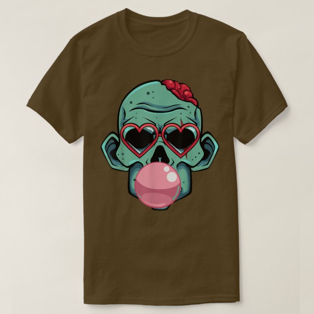 T-shirt Zombie Bubblegum Lazy Costume d'Halloween drôle Mo (Design devant)