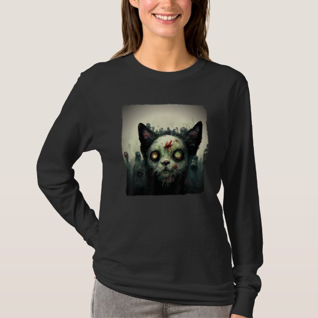 T-shirt Zombie Ca  Esthétique Épouvantable Horreur Écran H (Devant)