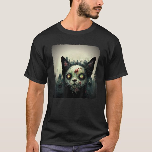 T-shirt Zombie Ca  Esthétique Épouvantable Horreur Écran H (Devant)