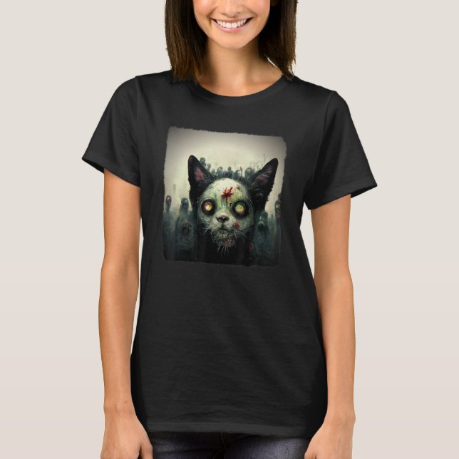 T-shirt Zombie Ca  Esthétique Épouvantable Horreur Écran H (Devant)