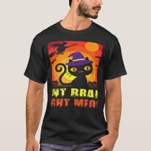 T-shirt Zombie Chat Humoristique Wain Cerveau Droite Meow