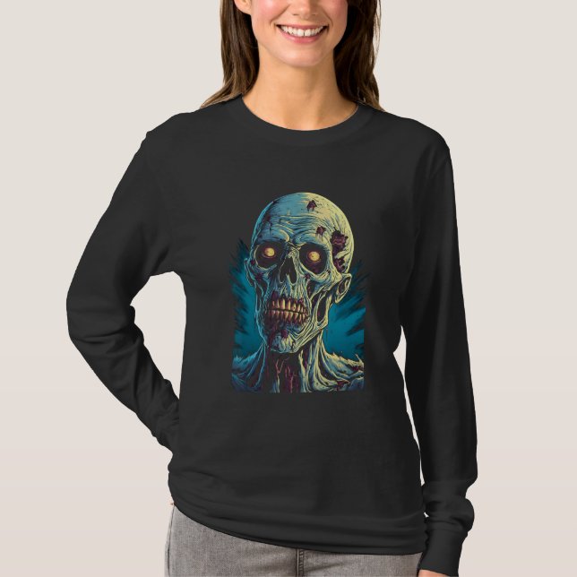 T-shirt Zombie de Halloween 7 par Haunted Horror (Devant)
