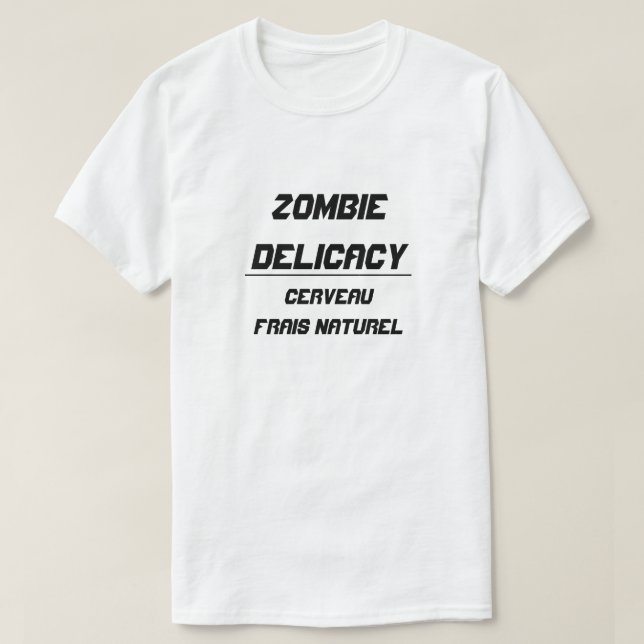 T-shirt Zombie Delicacy cerveau naturel frais (Design devant)