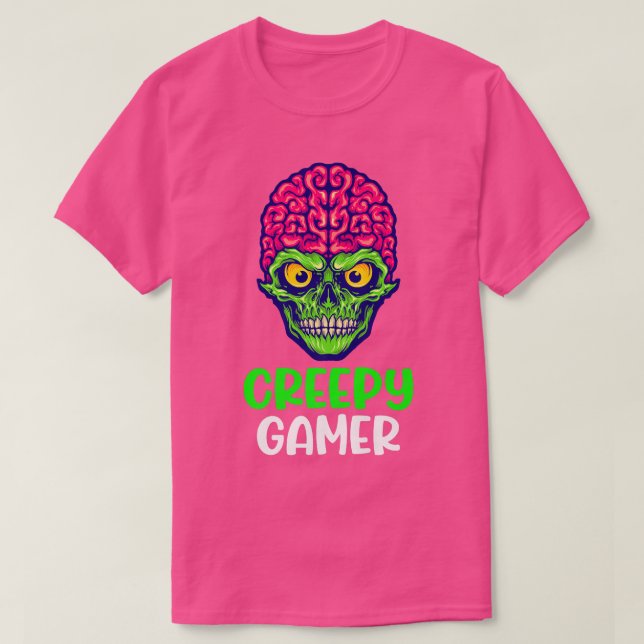 T-shirt Zombie Déplaisant Gamer Halloween jeu vidéo Skelet (Design devant)