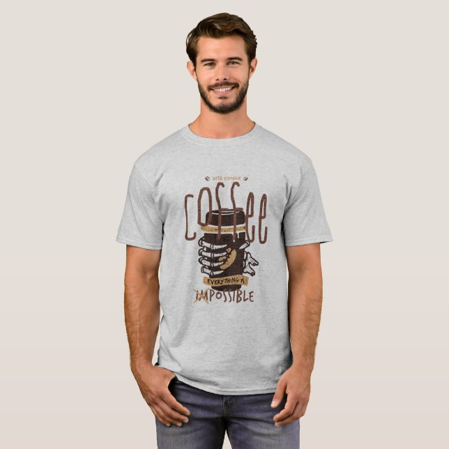 T-shirt Zombie Drôle Avec Assez De Café (Devant entier)