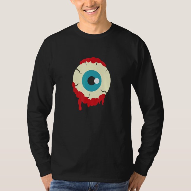 T-shirt Zombie Eyeball Spooky Halloween Scary Zombies Men  (Devant)