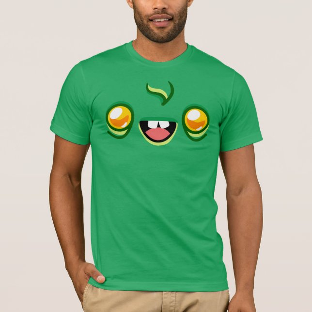T-shirt Zombie Face - Happy Jump Bella+Canvas Green (Devant)