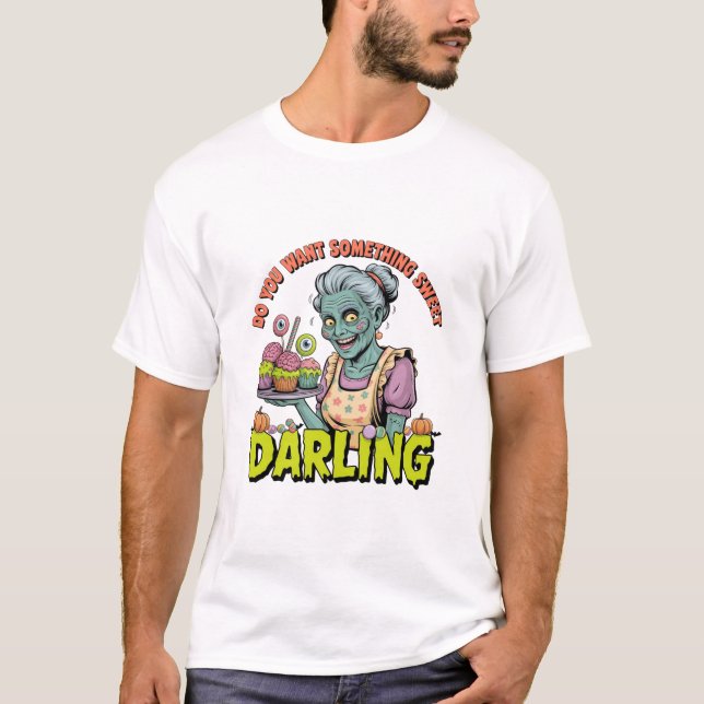 T-shirt Zombie Grandma - Sweet Halloween Darling (Devant)