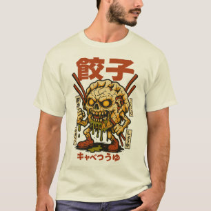 T-shirt Zombie Gyoza - Déplaisant Japonais Dumpling Skull 