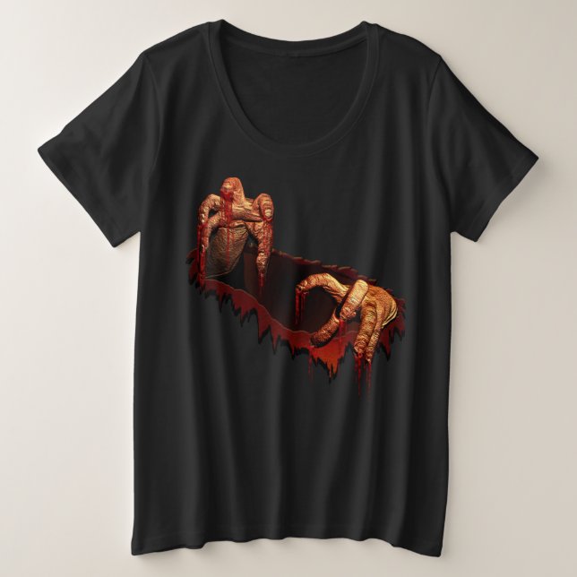 T-shirt Zombie Halloween Plus Taille Costume Zombi (Design devant)
