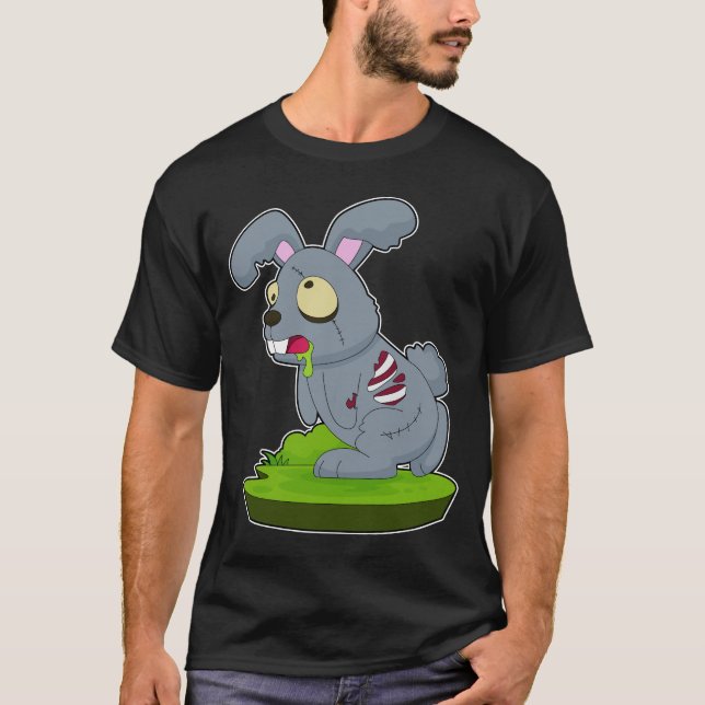 T-shirt Zombie Halloween Rabbit (Devant)