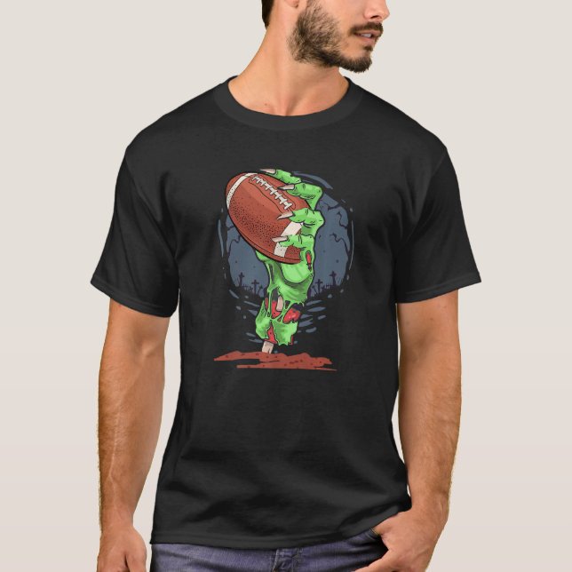 T-shirt Zombie Hands football Ball  Halloween Horror Scary (Devant)