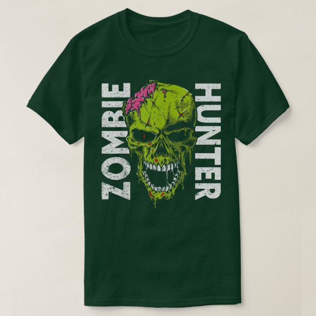 T-shirt Zombie Hunter Halloween Vêtements drôle Halloween (Design devant)