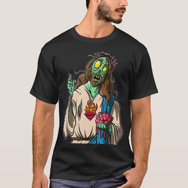 T-shirt Zombie Jésus Halloween (Devant)