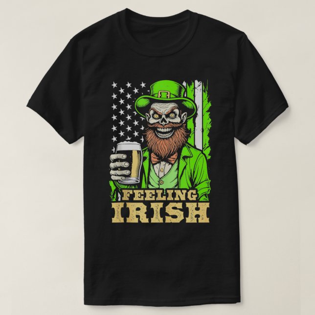 T-shirt Zombie Jour de la Saint Patrick se sentent irlanda (Design devant)