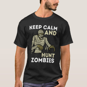 T-shirt Zombie Killer Hunter Gamer Garder Calme Et Chasser